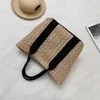 Totes Leisure Straw Women's Shoulder Bag Willow Woven Handbag Rattan Summer Beach Bag stor kapacitet Handväska Kvinnors stora plånbok Store NewStylishdesignerbags