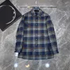 designer men button up shirt Contrast checkered full print male overshirt Size S-XL Short front and long back design blouse July28