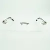 Nieuwe moissanite diamanten buffs-bril 3524015 mannelijk en vrouwelijk met zwarte getextureerde bufflohoornpoten en heldere lenzen maat: 57-18-140 mm