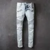 Mens Designer Jeans Ripped Biker Slim Fit Motorcycle Bikers Denim for Men S Fashion Mans Black Pants