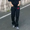 メンズジーンズメンズジーンズブラックストリート服ルーズデニムパンツヒップホップストレートレッグハイストリートカジュアルシンY2Kバッグヴァケロスズボン夏230728