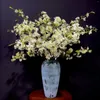 Flores decorativas simuladas salgueiro nevado e ramo único fragmentado flores de pêssego decoração de casamento
