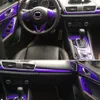 Para mazda 3 axela 2013-2018 painel de controle central interior maçaneta da porta 3d 5d fibra de carbono adesivos decalques estilo do carro accessorie255q