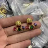 Nouveau Lion Head Multicolore Cristal Gemstone Perle Boucle D'oreille Stud Designer Boucles D'oreilles Boucles D'oreilles Hommes Femmes Femme Halloween Fête De Vacances Bijoux Cadeau Avec Boîte CGUE10 --06