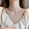 Pendant Necklaces Simple Butterfly Necklace Women Pearl Beads Choker Of Girl For Party Gift Travel Trendy Jewelry