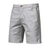 Shorts Masculino FSSMER Algodão Sólido Masculino Casual Business Straight Slim Praia Meia Calça Cargo