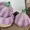 Bouteilles De Stockage Creative Violet Ail En Céramique Pot Exquis Cuisine Conteneur Bonbons Écrou Multifonctionnel Boîte Décor