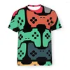 Herren-T-Shirts, Gamepads Everywhere, 3D-gedrucktes Hemd für Herren, Game-Controller, Unisex, Polyester, lockere Oberteile, Strand-T-Shirts