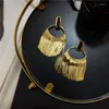 Orecchini pendenti in argento 925 aghi in oro 18 carati vintage esagerato placcato che scorre lunga nappa per le donne accessori per gioielli da festa regalo