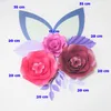 Fleurs décoratives Cardstock Mix Papier DIY Feuilles Oreilles Ensemble Pour Baby Shower Anniversaire Décors Décorations Pépinière Mur Déco Vidéo Tutoriels