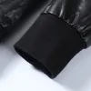 Mens Leather Designer Jacket Классическая вышиваемая куртки на молнии мужчина хип-хоп.