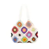 Vrouwen Tote Bag Bloemen Gehaakte Grote Capaciteit Gebreide Tas Trendy Handgemaakte Cut-out Boho Tas Vintage Multicolor Hollow Out Handtas