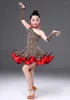 Scene Wear Leopard Grain Latin Dress Children Dance For Girls Cha-Cha Kid Competition Girl Dancing Dancewear Kids Costume