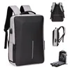 School Bags Crossten Anti Theft Backpack Business Laptop Bag Waterproof USB Charging 15.6 inch Daypack Mochila EVA Impact protection 230728