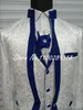 Garnitury męskie Blazers biały królewski niebieski kombinezon na ślub Tuxedos Shall kołnierz formalny kurtka męska blezer spodnie kamizelki trzyczęściowe kostium Homme 230728