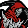 Fashion 5 Grim Reaper Red Death Rider Vest Embroidery Patches Rock Motorcycle MC Club Patch Iron On Leather Whole Shippin289D