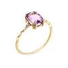 Cluster Ringe Romantischer und eleganter Lavendelkristall für Frauen Kleines quadratisches Wellendesign Licht Luxus Verlobungsschmuck Einstellbar