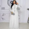 Vestidos étnicos vestidos africanos para mulheres 2022 Vestido de noiva elegante Muslim Chiffon Abaya Turco Dubai Kaftan Robe Africaine Long 2919