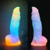 Anal Toys Luminous Dragon Dildo Anal Toys Butt Plug Colorful Glowing Dildo enorm penis Glow In Dark Sex Toys for Women Sex Products 230728