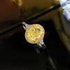 Anello da donna di design di lusso ellisse ovale intarsiato giallo rosa moissanite anelli con diamanti gioielli PT950 placcato fidanzata regali fidanzamento anello di apertura matrimonio 1580