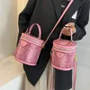 Sacos de noite bolsa redonda balde bolsa vintage padrão de cobra bolsa tiracolo para mulheres mini pequena moda mensageiro bolsa de luxo 230729