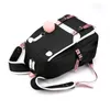 Schultaschen, große Schultaschen für Mädchen im Teenageralter, USB-Anschluss, Segeltuch-Schultasche, Studenten-Büchertasche, modisch, schwarz, rosa, Teenager-Schulrucksack 230729