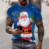 Herren T-Shirts Weihnachts-T-Shirt Lustiger Weihnachtsmann 3D-Druck Unisex Mode Streetwear Festlich Übergroße Tops Harajuku Kinder Geschenk