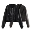 Vestes pour femmes The Retro Uprightcollar Locomotive PU Imitation Leather Bomber Jacket Coat 230728