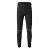 Hommes Jeans Street Fashion Hommes Noir Couleur Élastique Slim Fit Fermeture Éclair Designer Déchiré Punk Pantalon Hip Hop Denim Pantalon Hombre