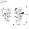 Ear Cuff Laya Earrings For Women High Quality Zircon Natural Shell Flower Green Leaf Enamel 925 Sterling Silver Fashion Modern Jewelry 230728