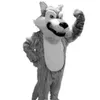 Lobo Cinzento Mascote Trajes Da Mascote Dos Desenhos Animados Do Dia Das Bruxas Tamanho Adulto Longo Lobo De Pelúcia Aniaml Fancy Party Dress vestido de fantasia direto da fábrica 319l