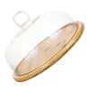 Dinnerware Sets Glass Round Cake Dome Salad Bowl Pans Plate Cover Container Lid