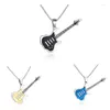 Pendentif Colliers Musique Bijoux Grand Collier Guitare En Acier Inoxydable