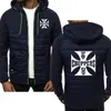Herrjackor Män harajuku Casual Sports Sweatshirt Högkvalitativ dragkedja Top West Logo Print Hooded Coat