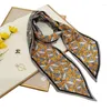 Sciarpe Versione coreana della piccola sciarpa di seta da donna Autunno e inverno Nastro lungo con letterario decorativo in raso Zouhua