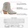 Boots GOGD Fashion Women Ankle Boots Spring Western Cowboy Boots Clear Glitter Bling Shiny Trend High Heels High Quality Shoes 230728