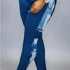 Dwuczęściowe spodnie LW Patchwork Kawałki kolorowe pasujące zestawy Lantern Rękaw Top Tshirt Casual Spoders Suits 2307728