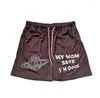 Männer Shorts 2023 Sommer Trendy Marke Druck Amerikanische Halb-knie Lange Atmungsaktive Doppel-schicht Mesh Sport Basketball Hosen