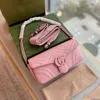 2024 New luxury high quality handbag Factory direct sales Marmont Love Double Magnetic Buckle Version Small Square Single Women's Underarm Crossbody