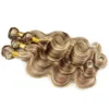 Pelucas de encaje Piano Color P4 613 Paquetes destacados sin cierre Remy Body Wave Rubio ceniza Tejido de cabello humano con reflejos 3 230728