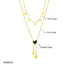 Подвесные ожерелья 316L из нержавеющей стали Love Heart Женское модное колье Peach Hip Hop