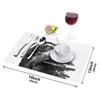 Table Runner 4/6pcs Set Mats Artistic Close-Up Bear Printed Napkin Kitchen Accessories Home Party Decorative Placemats