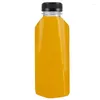 Engångskoppar sugrör 10st 400 ml transparenta tomma förvaringsbehållare Petflaskor med lock för dryckesflaskesjuice
