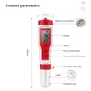 PH -метры 4 в 1 PH -метра Phtdsectemperaturation Meter Цифровой тест монитора качества воды для бассейнов Аквариумы для питьевой воды 230728