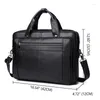 Briefcases Luxury Business Men Briefcase Genuine Leather Men's Handbag Large 14/15.6/16 Inch Laptop Bag Man Shoulder Messenger Computer