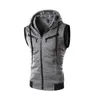 Gilet da uomo Primavera / Estate Top da uomo Canotta con cappuccio Canotta senza maniche Gilet casual solido Tasca con cappuccio Gilet Cappotto con cerniera 230729