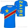 T-shirts pour hommes ZAIRE t-shirt bricolage gratuit sur mesure nom numéro zar t-shirt nation drapeau za congo pays république française texte imprimer po vêtements 230728