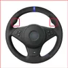 DIY Black Suede Car Steering Wheel Cover for BMW E60 E63 E64 Cabrio M6 2005 2006 2007 2008 2009 2010 Accessories Parts230t