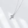 Chaînes Classic Shining Key Handmade Series S925 Sterling Silver Zircon Collier