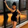 Scene Wear Red Black Lutted Shoulder Latin Dance Dress Girls Costum Salsa Ballroom Chacha Practice SL8182